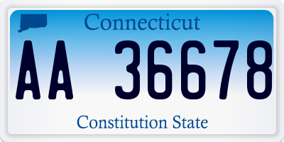 CT license plate AA36678