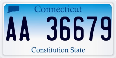 CT license plate AA36679