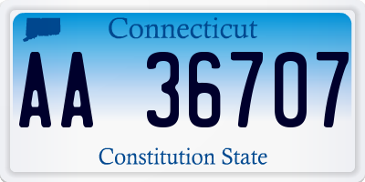 CT license plate AA36707