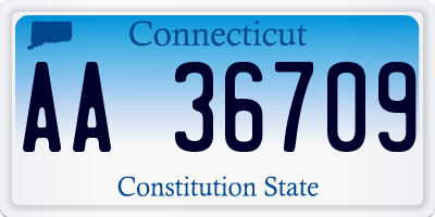 CT license plate AA36709
