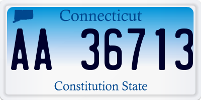 CT license plate AA36713