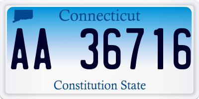 CT license plate AA36716