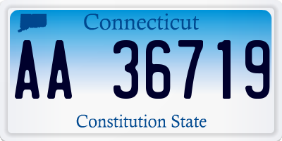 CT license plate AA36719