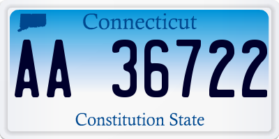CT license plate AA36722
