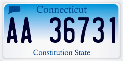 CT license plate AA36731