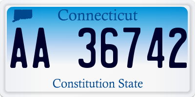 CT license plate AA36742