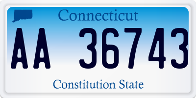 CT license plate AA36743