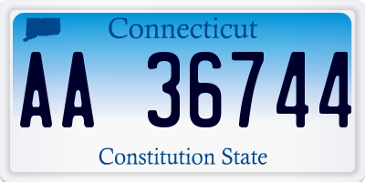 CT license plate AA36744