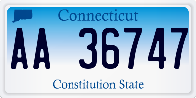 CT license plate AA36747