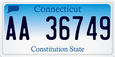 CT license plate AA36749