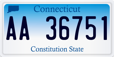 CT license plate AA36751