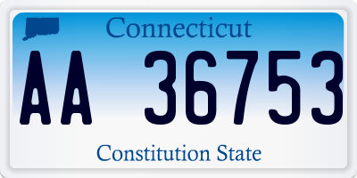 CT license plate AA36753