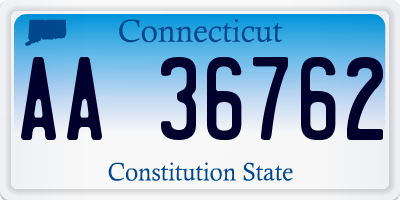 CT license plate AA36762