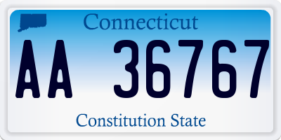 CT license plate AA36767