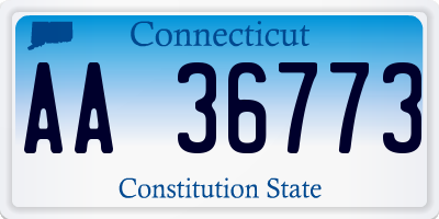 CT license plate AA36773
