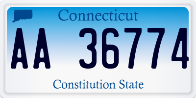 CT license plate AA36774