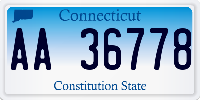 CT license plate AA36778