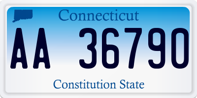 CT license plate AA36790