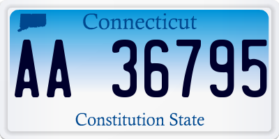 CT license plate AA36795