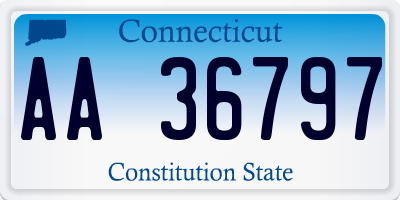 CT license plate AA36797