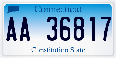 CT license plate AA36817