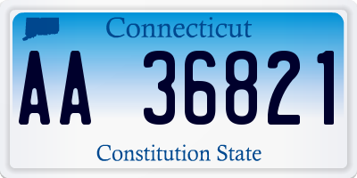 CT license plate AA36821