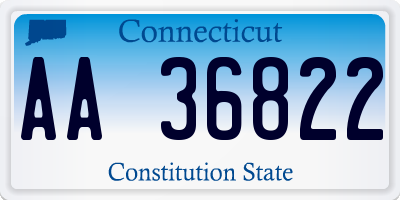 CT license plate AA36822