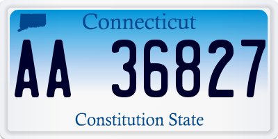 CT license plate AA36827
