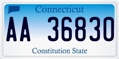 CT license plate AA36830