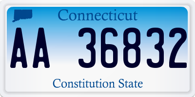 CT license plate AA36832