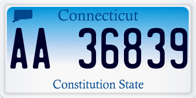 CT license plate AA36839