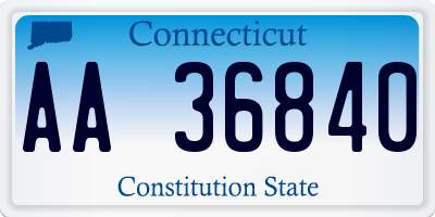 CT license plate AA36840