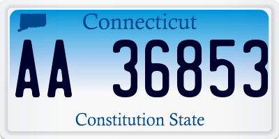 CT license plate AA36853