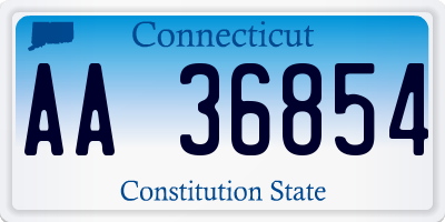 CT license plate AA36854