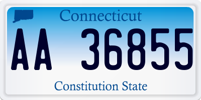 CT license plate AA36855