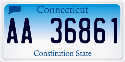 CT license plate AA36861