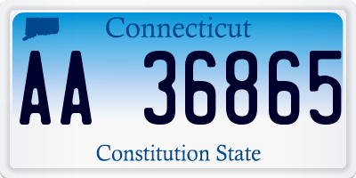 CT license plate AA36865