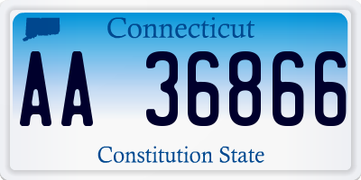 CT license plate AA36866