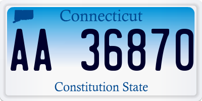 CT license plate AA36870