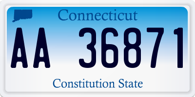 CT license plate AA36871