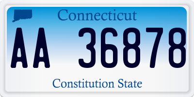 CT license plate AA36878