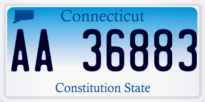 CT license plate AA36883