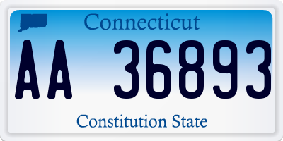 CT license plate AA36893