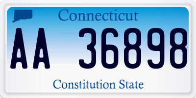 CT license plate AA36898