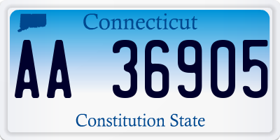 CT license plate AA36905