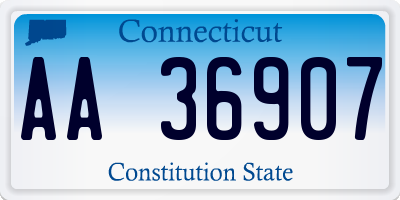 CT license plate AA36907
