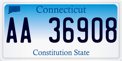 CT license plate AA36908