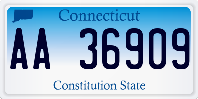 CT license plate AA36909