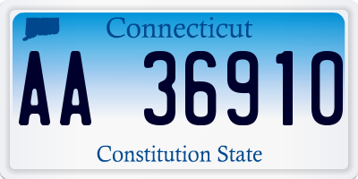 CT license plate AA36910