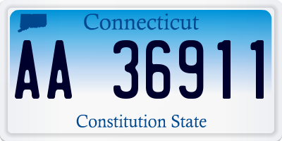 CT license plate AA36911
